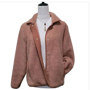 J. Crew Polartec Sherpa Teddy Fleece Snap Front Jacket Size Small